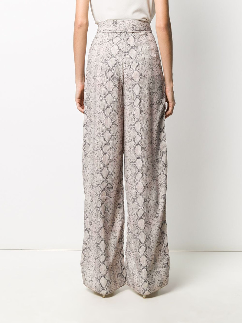 snakeskin print wide-leg trousers 4