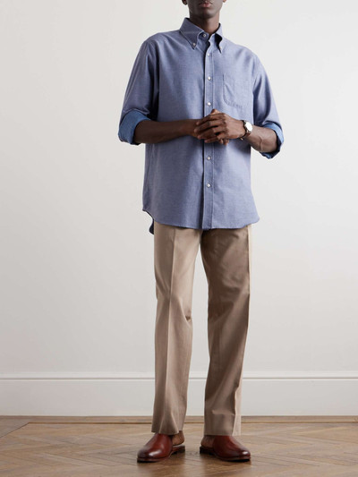 Loro Piana Button-Down Collar Cotton and Cashmere-Blend Denim Shirt outlook