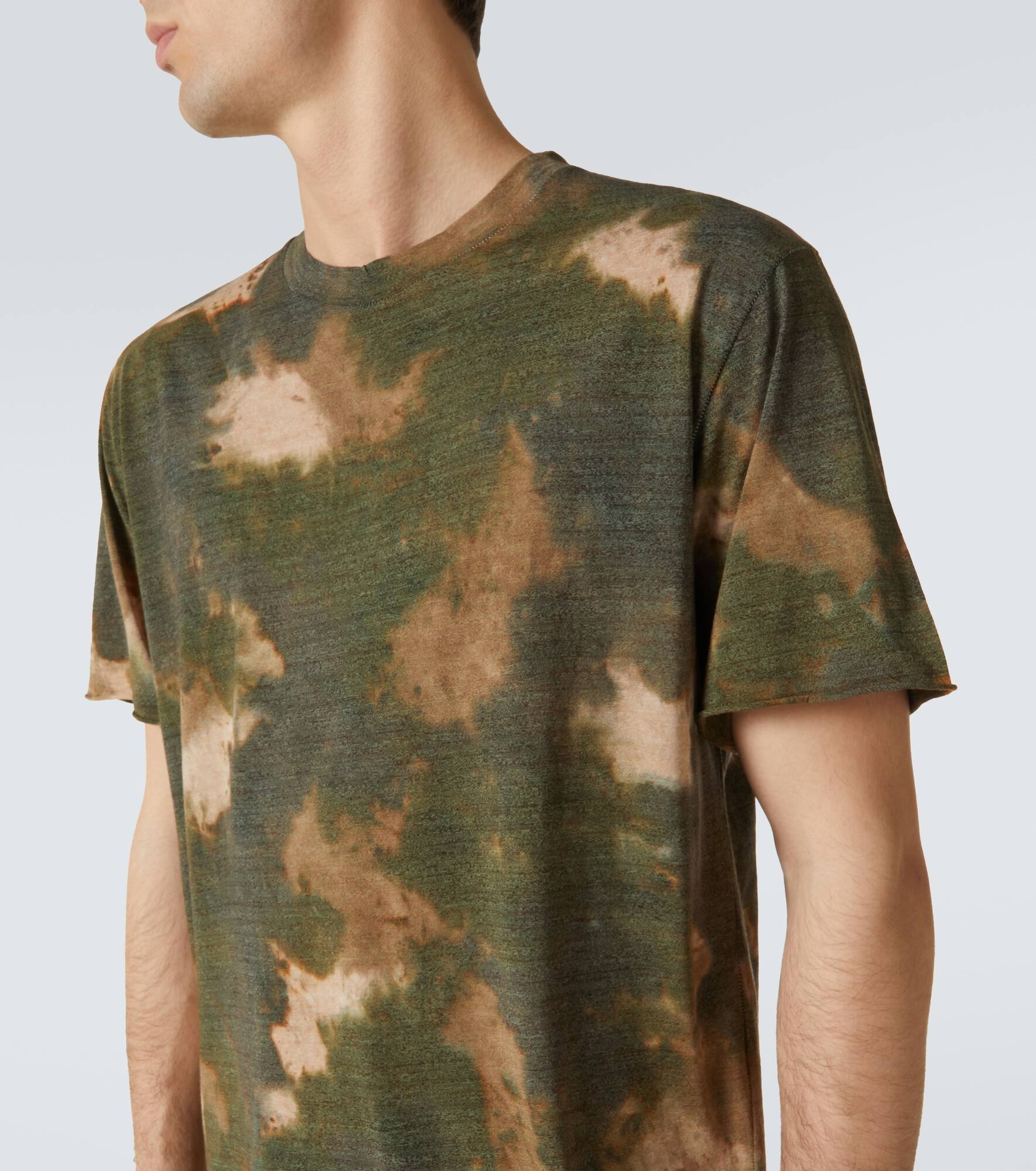 Batik camouflage wool-blend jersey T-shirt - 5