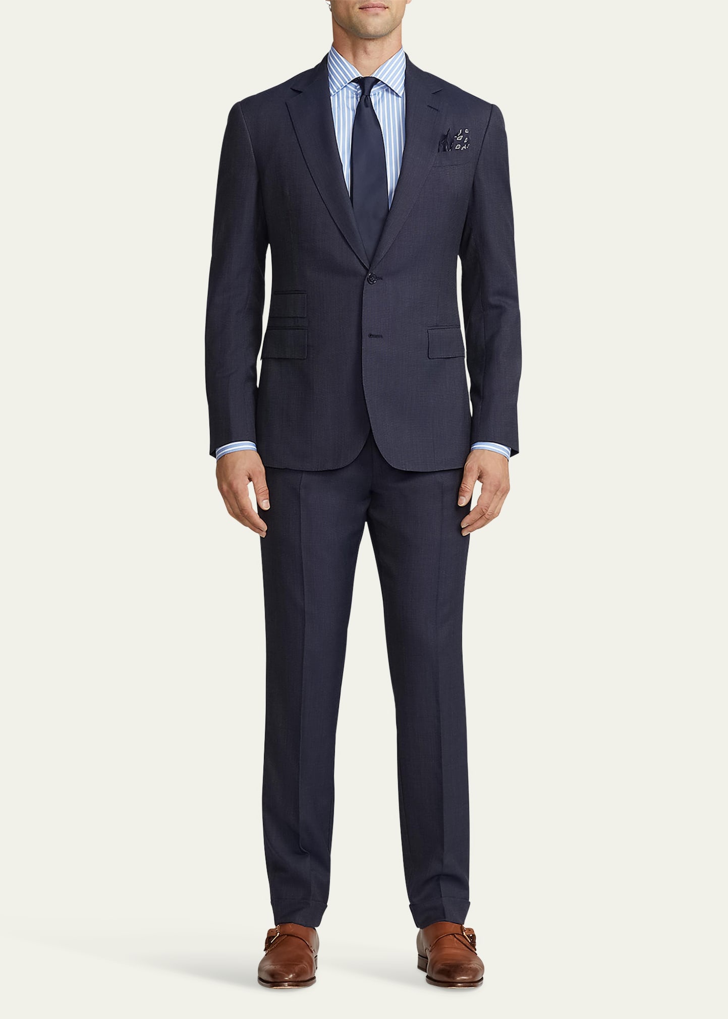 Men's Kent Hand-Tailored Wool Cashmere Nailhead Suit - 2