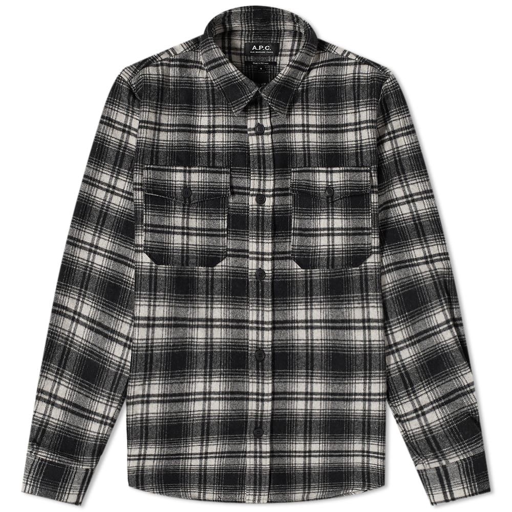 A.P.C. Leo Wool Check Overshirt - 1