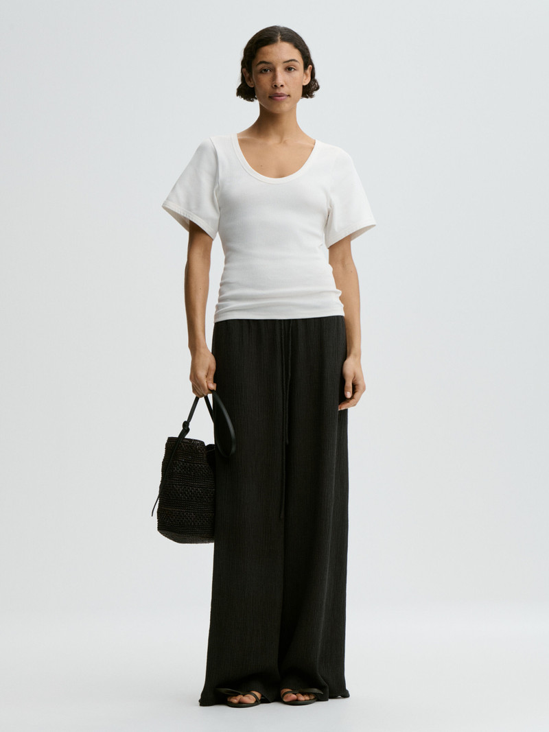 BY MALENE BIRGER Pisca Weave wide-leg trousers outlook