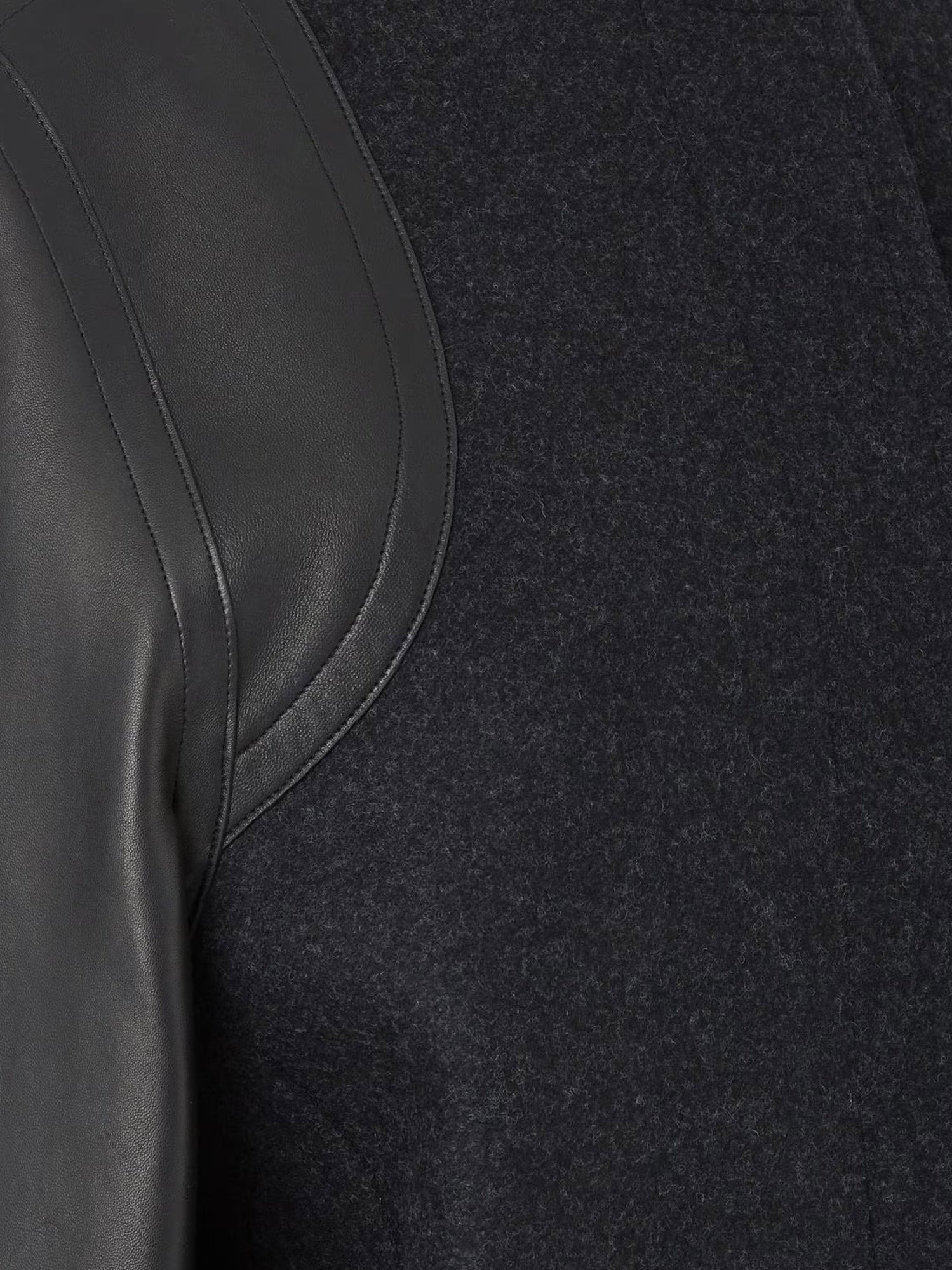 Fendi Women Virgin Wool Coat With Leather Sleeves - 3