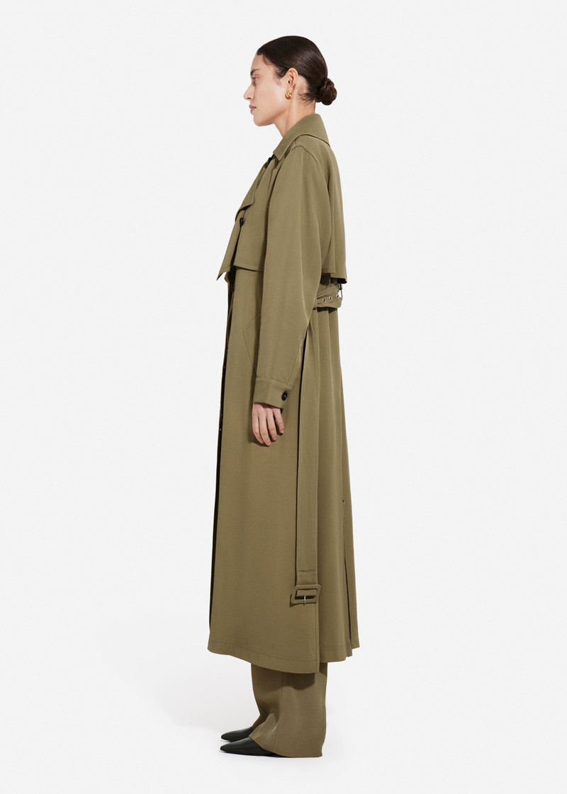 Double Layer Belted Trench in Viscose Twill 4