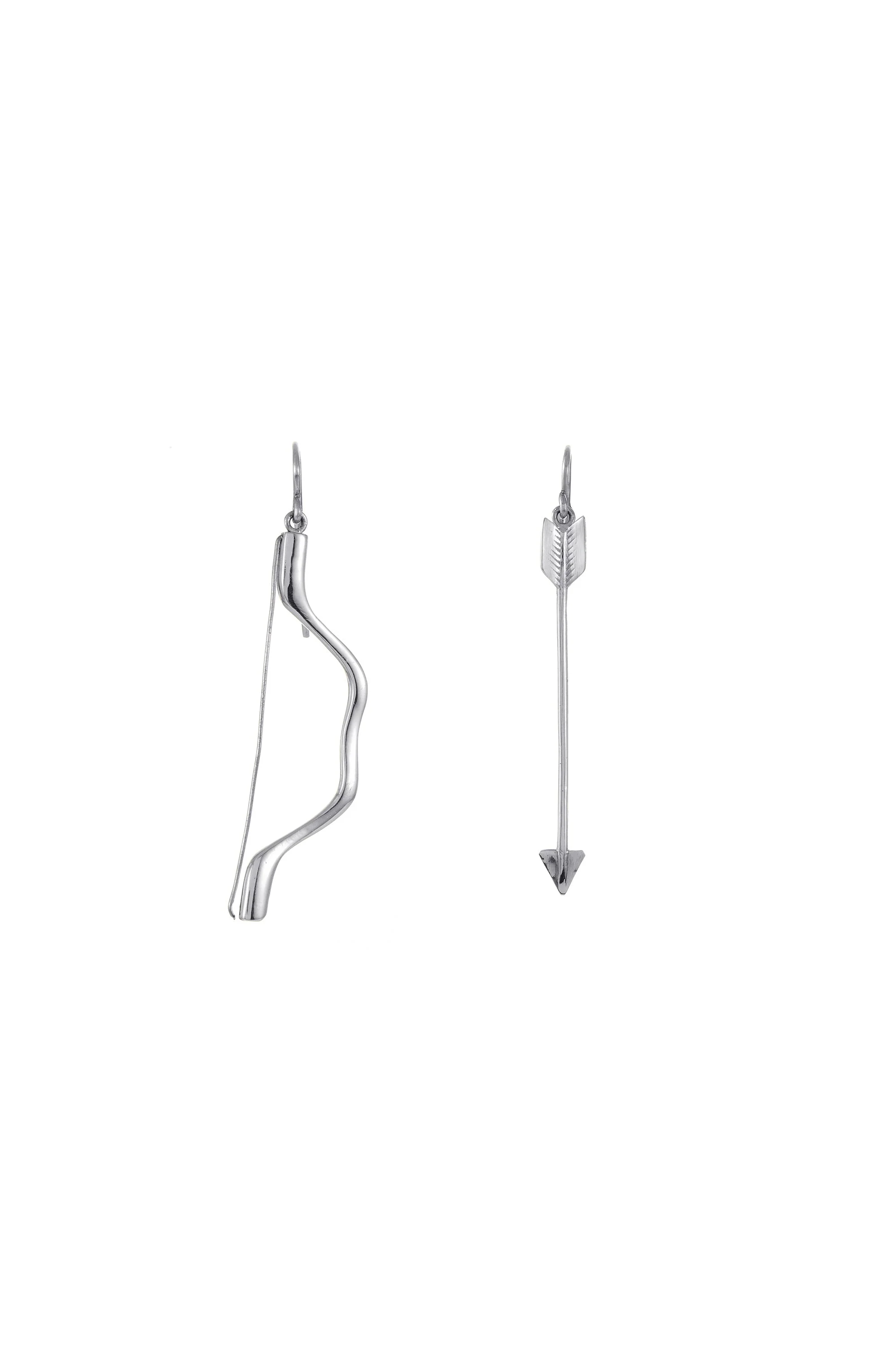 Bow and Arrows Earrings in 18K White Gold - 1