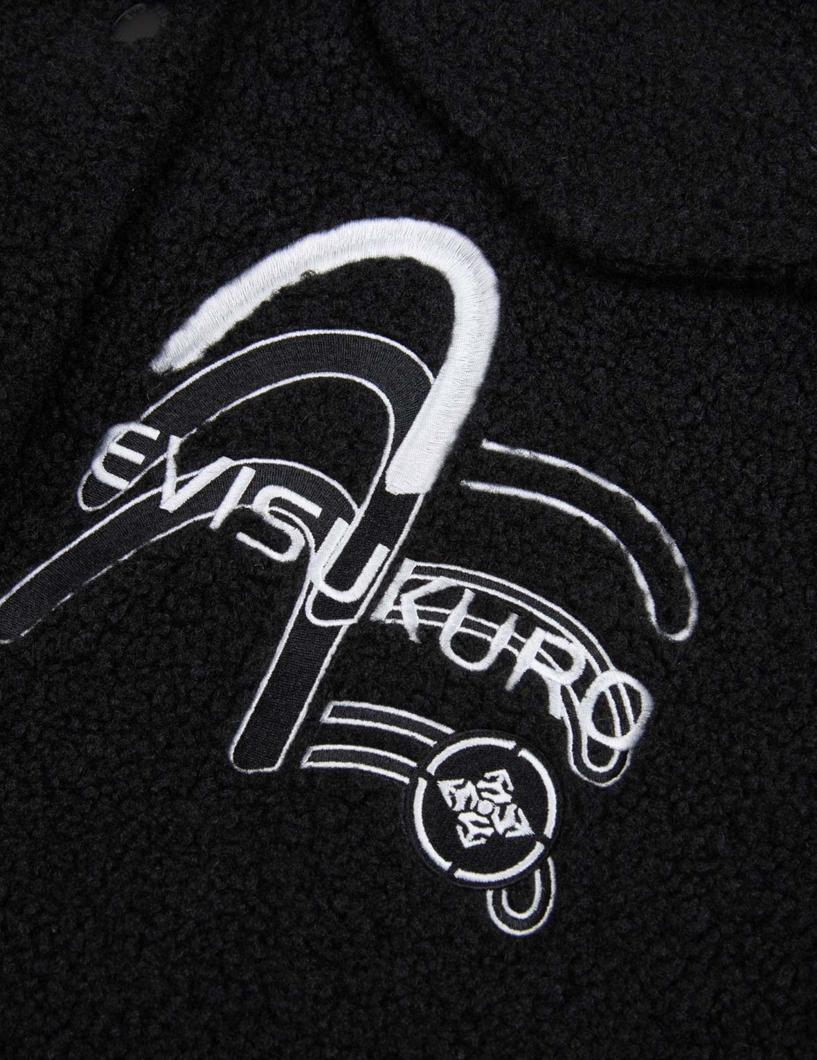 Triple Seagull Embroidered Light-padded Sherpa Fleece Shirt Jacket - 11