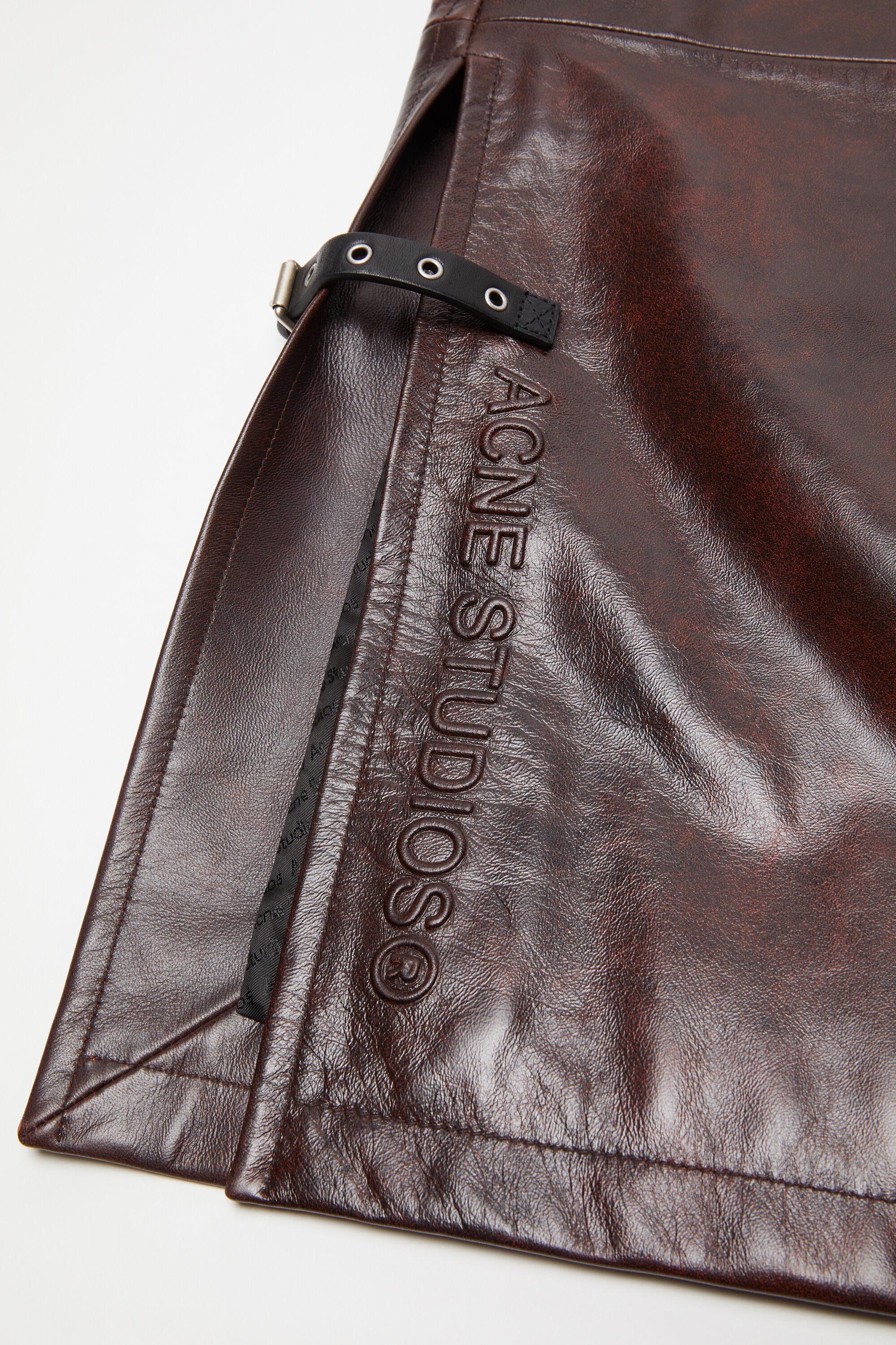 Long leather skirt - Brown - 6
