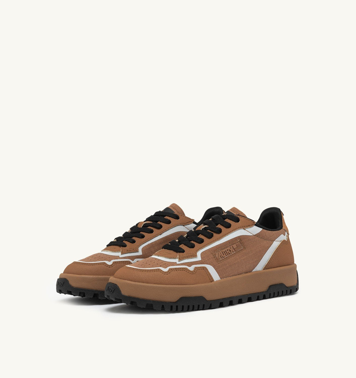 WILDPACE LOW SNEAKERS IN RIPSTOP NYLON AND LEATHER COLOR BROWN SUGAR AND REFLEX - 2