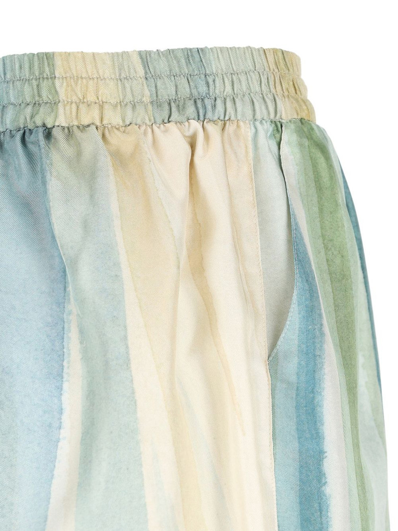 elastic-waistband striped silk shorts 4