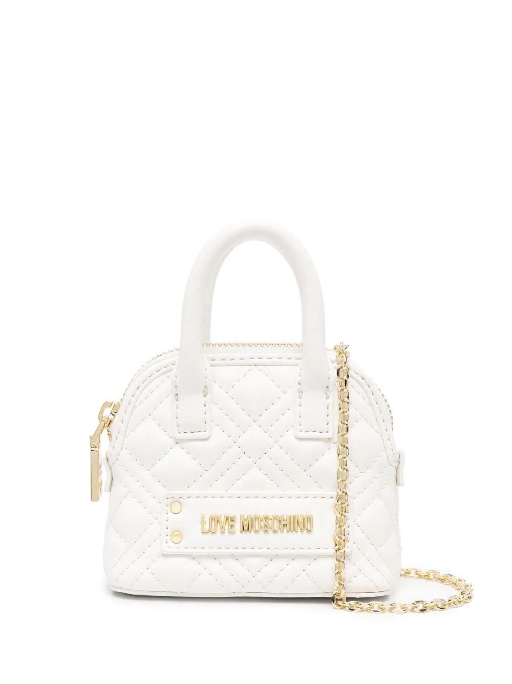 logo-plaque quilted mini bag - 1