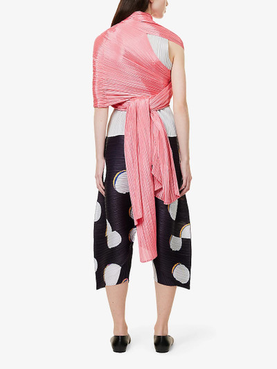 Pleats Please Issey Miyake Basic pleated knitted scarf outlook