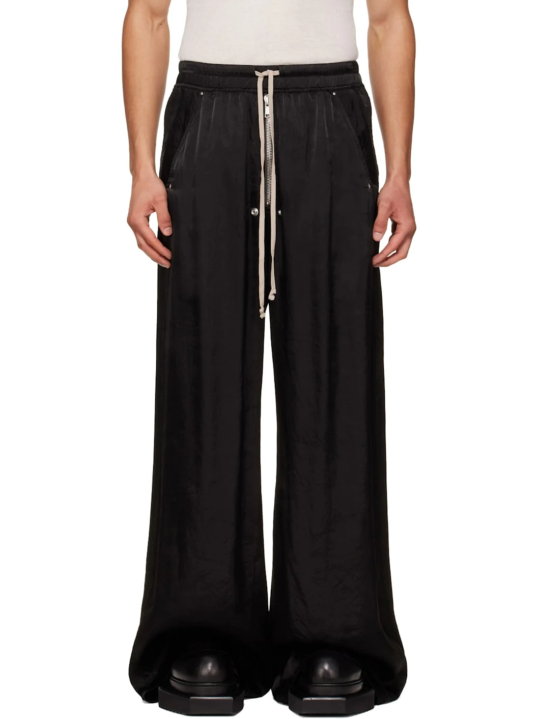 Black Temple Wide Bela Trousers - 1