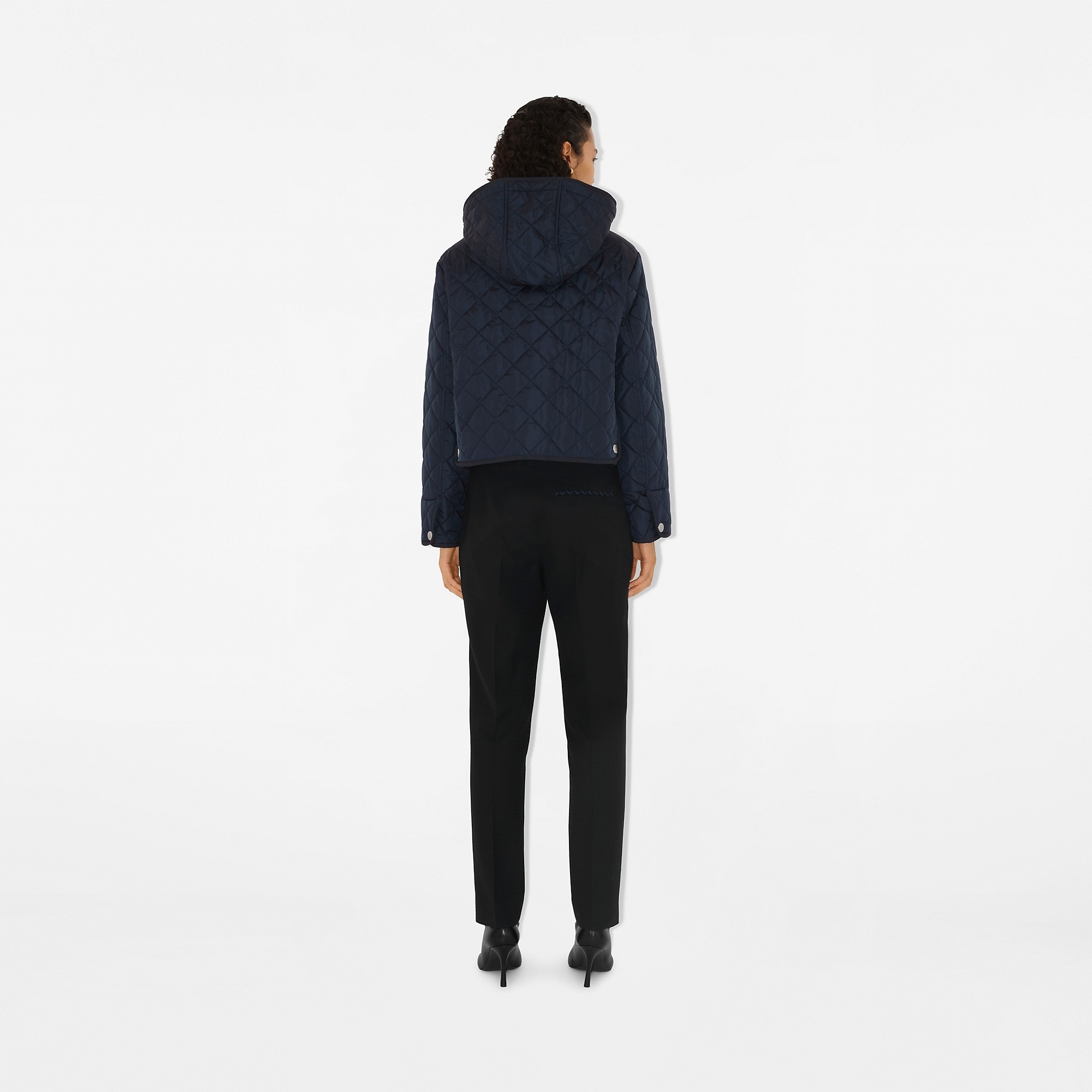 Cropped Quilted Nylon Jacket - 4