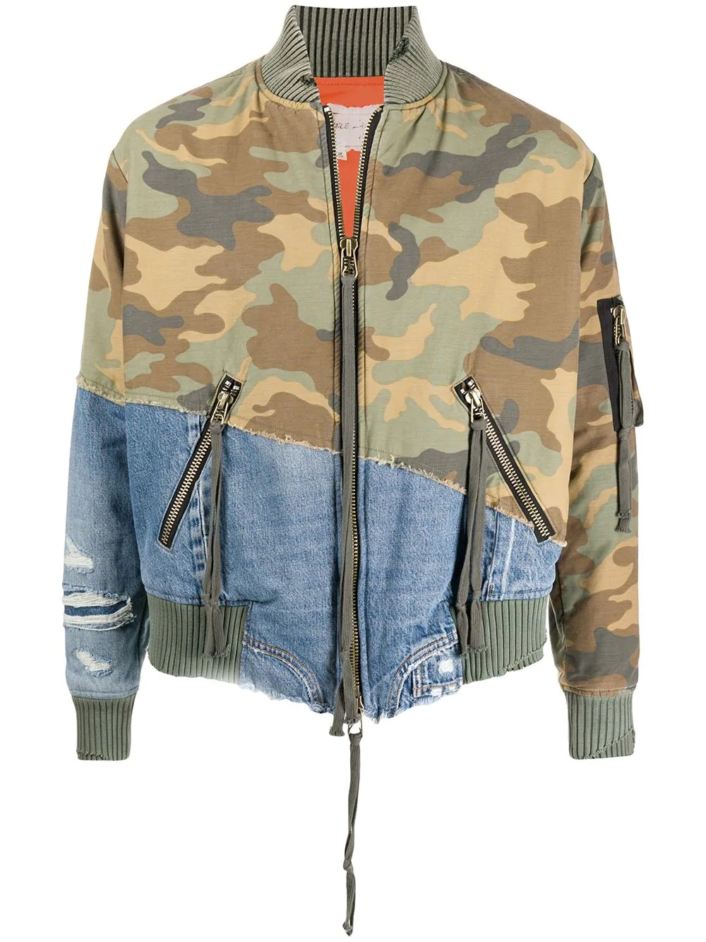 camouflage denim contrast jacket - 1