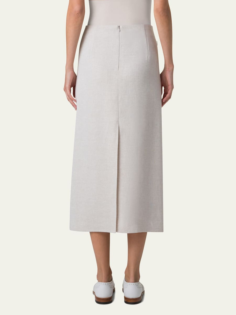 AKRIS Twisted Linen Double-Face Midi Pencil Skirt outlook