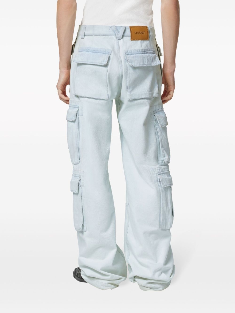 wide-leg cargo jeans - 3