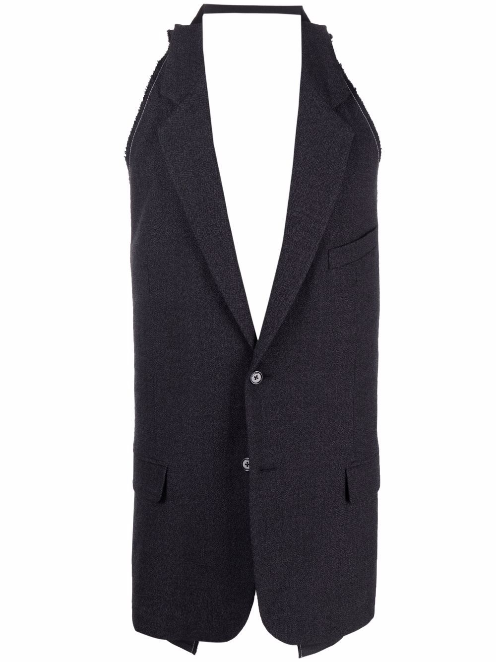 notched lapel backless waistcoat - 1