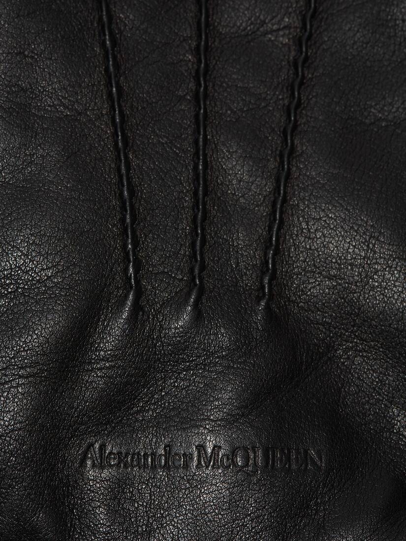 Leather Gloves in Black - 3