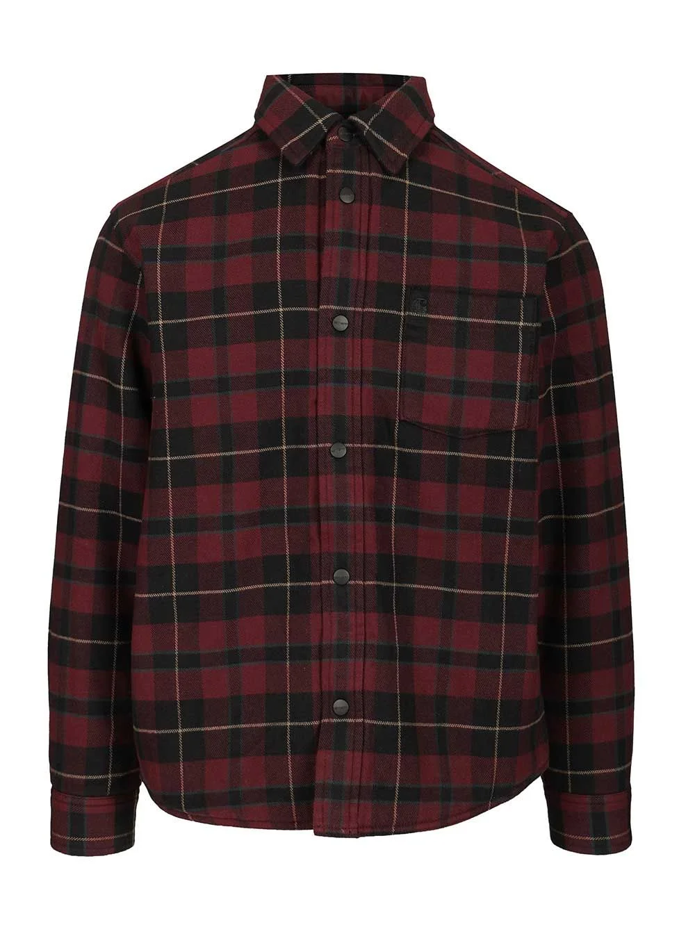 Gargan Shirt Jac Cotton Twill Check Jackets Bordeaux - 1