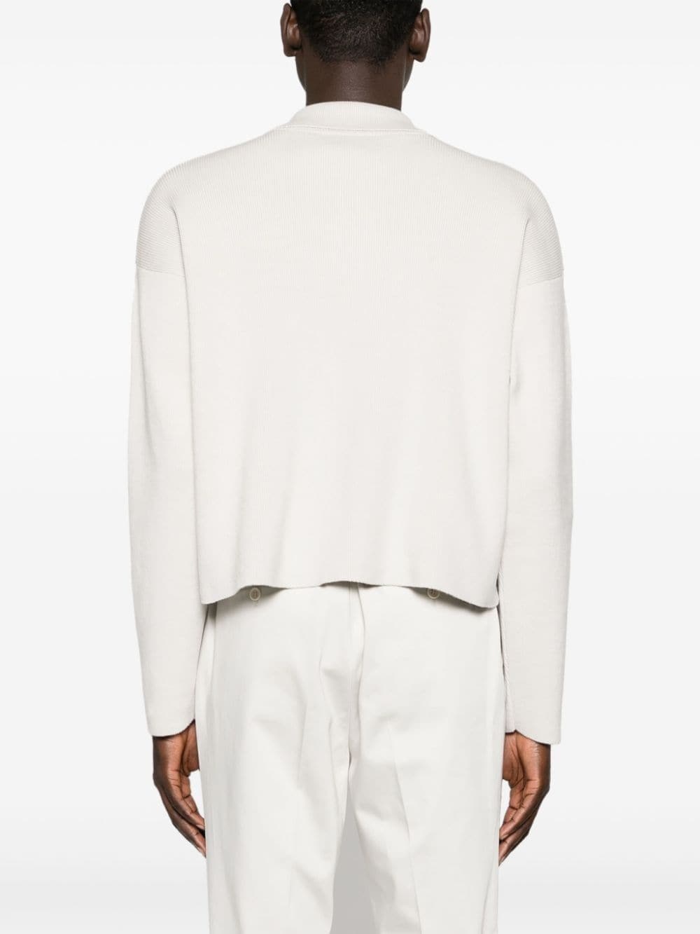 spread-collar ribbed jumper - 2