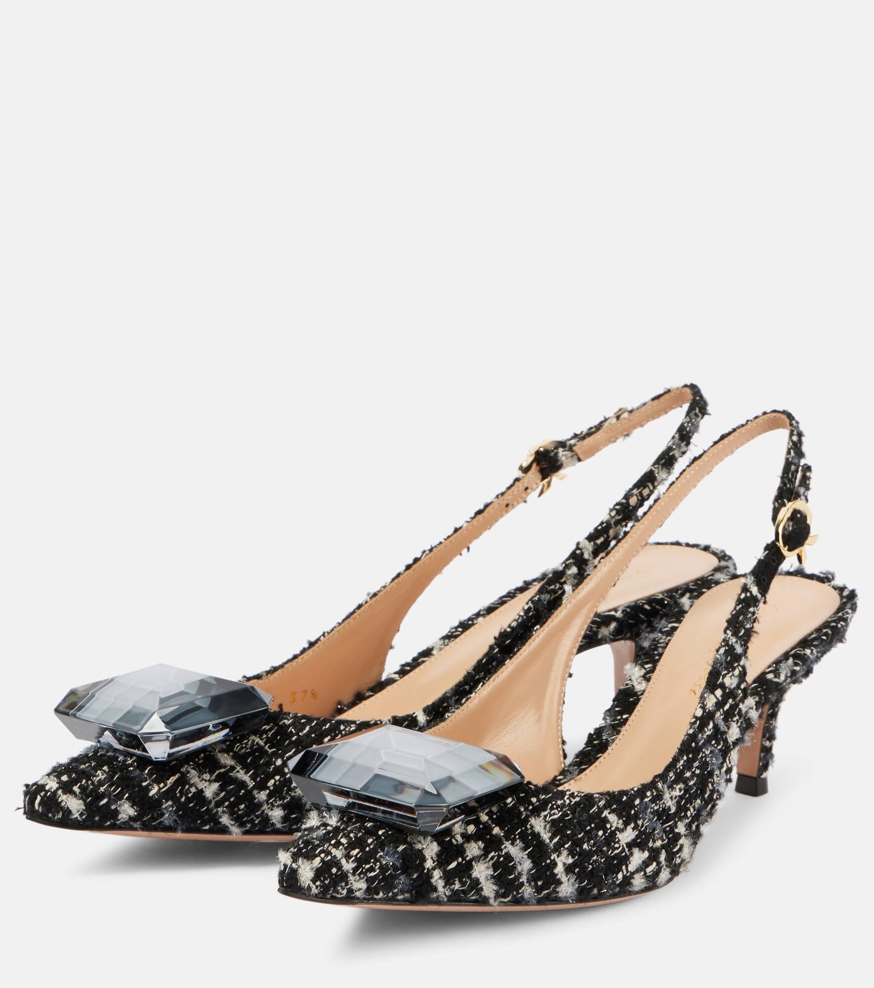 Jaipur 55 bouclé slingback pumps - 5