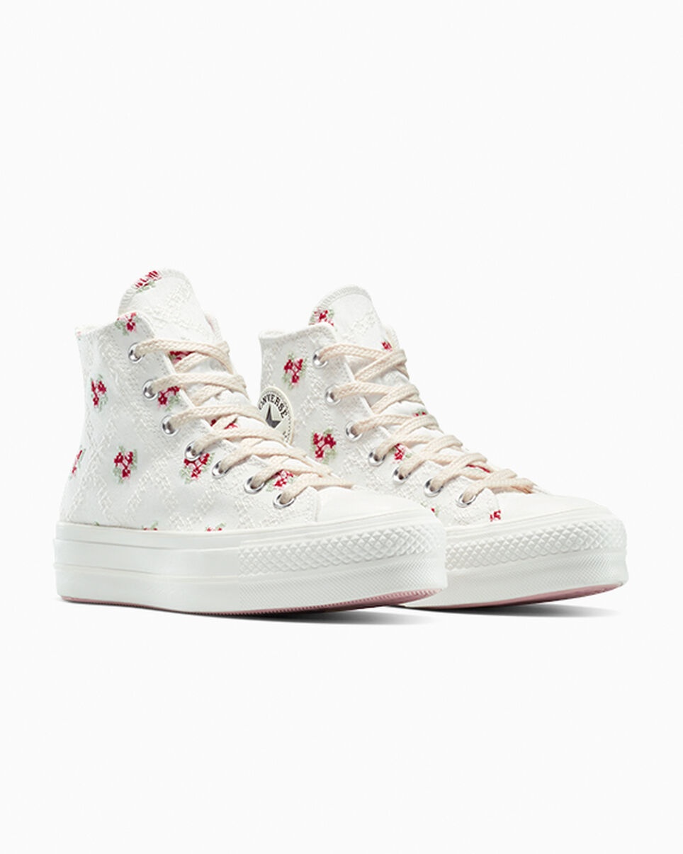 Chuck Taylor All Star Lift Platform Rose Cross Stitch - 4