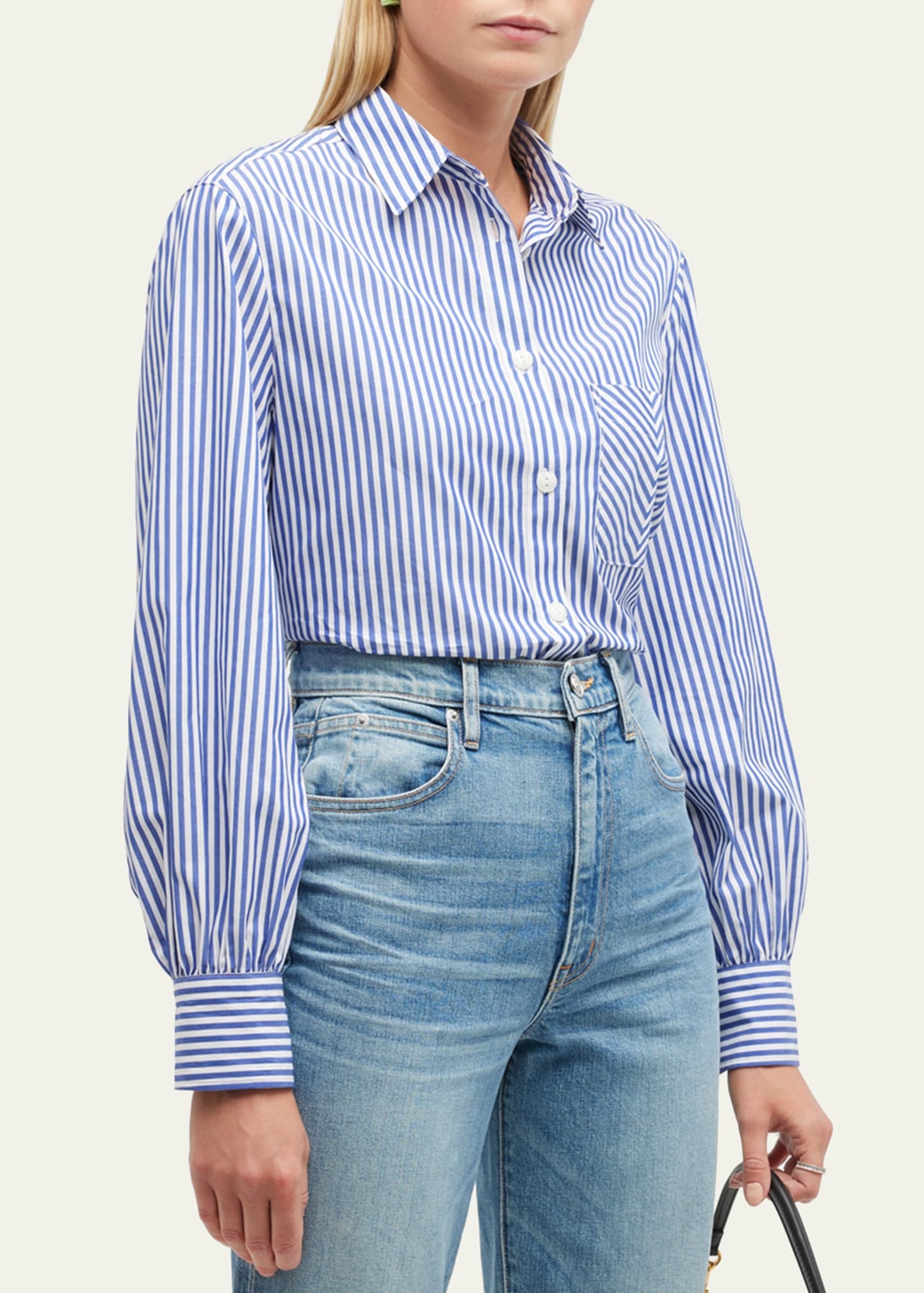 Maxine Striped Button-Front Shirt - 4