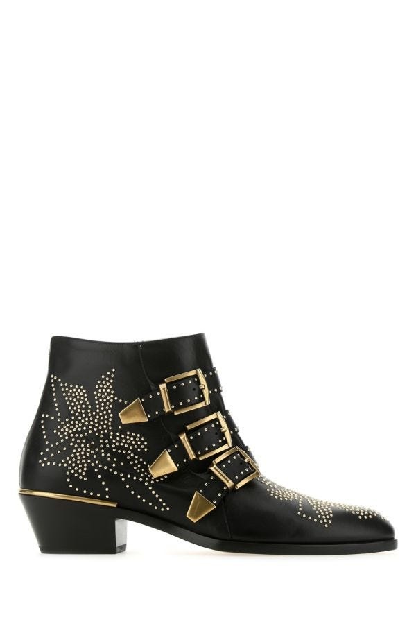 CHLOE Embellished Nappa Leather Susanna Ankle Boots - 1