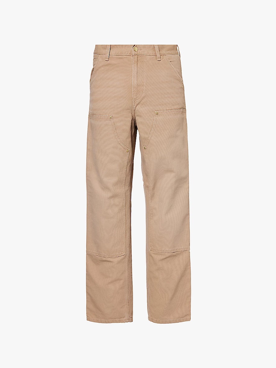 Panelled straight-leg relaxed-fit organic-cotton trousers - 1