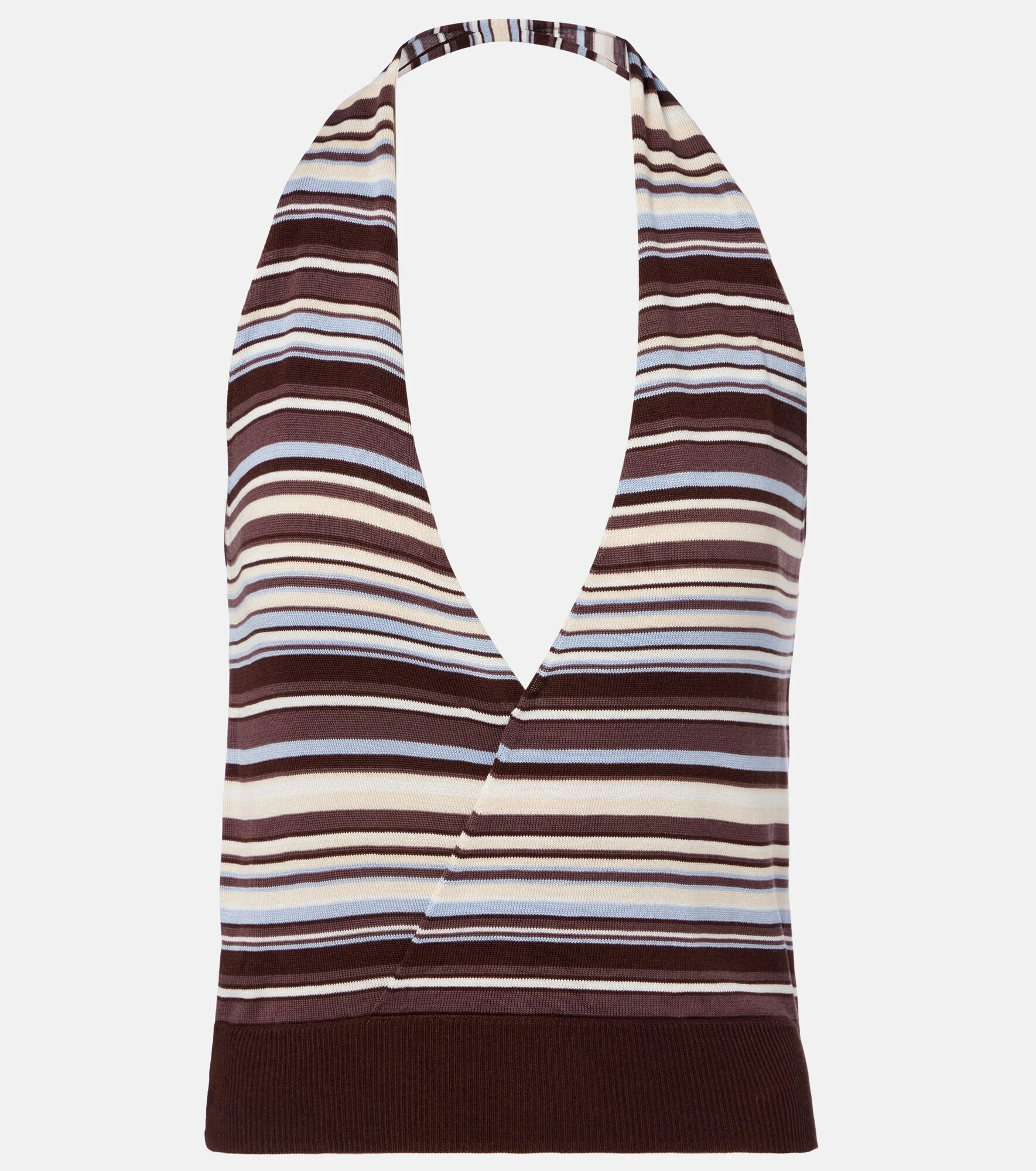 Knitted striped halterneck top - 1