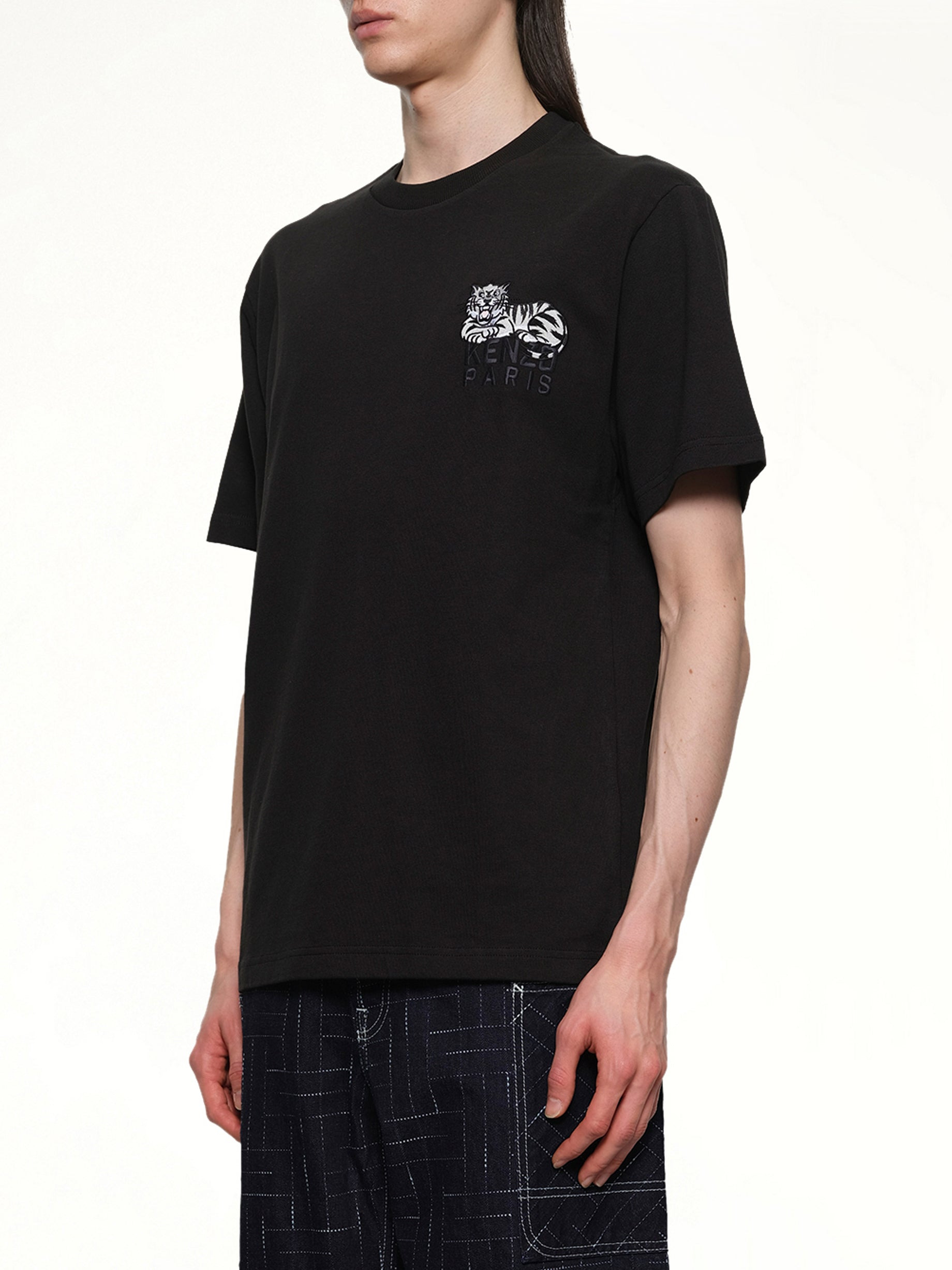 Gots Kenzo Happy Tiger Embroidered Classic T-Shirt in Black - 3
