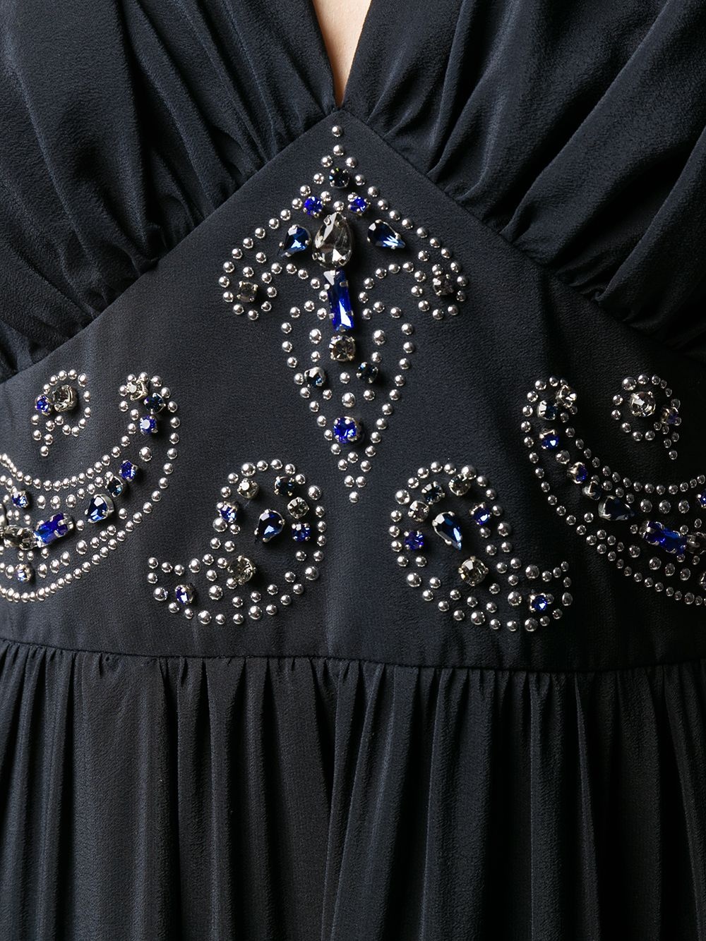 bead-embellished gathered dress - 5