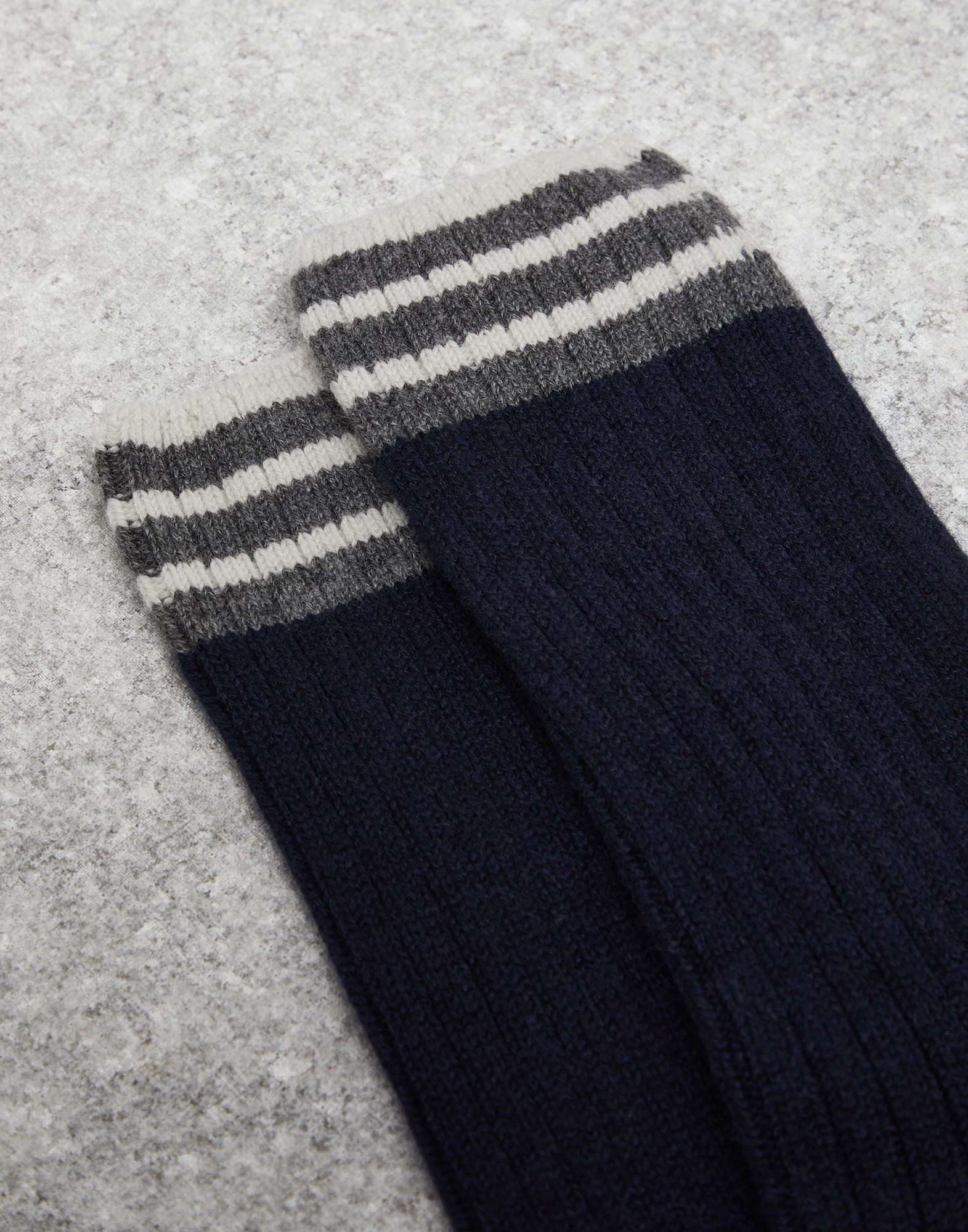 Cashmere rib knit socks - 2