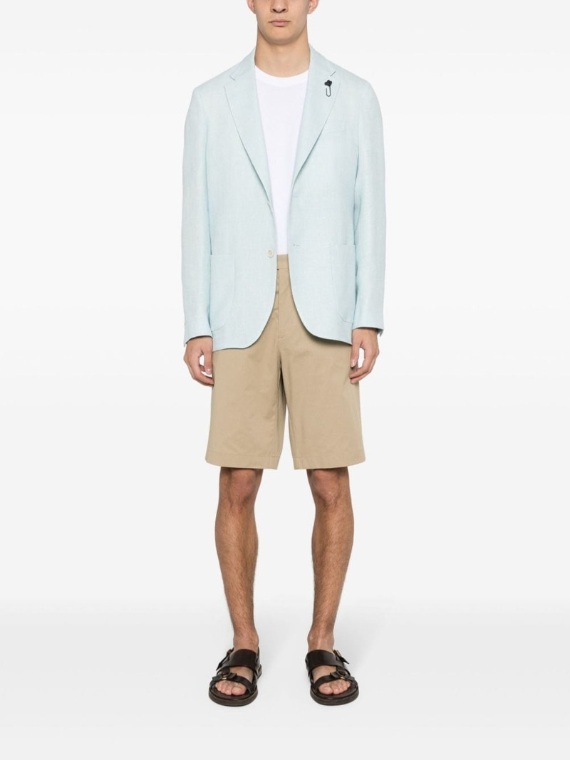 LARDINI intertwined linen-blend blazer outlook