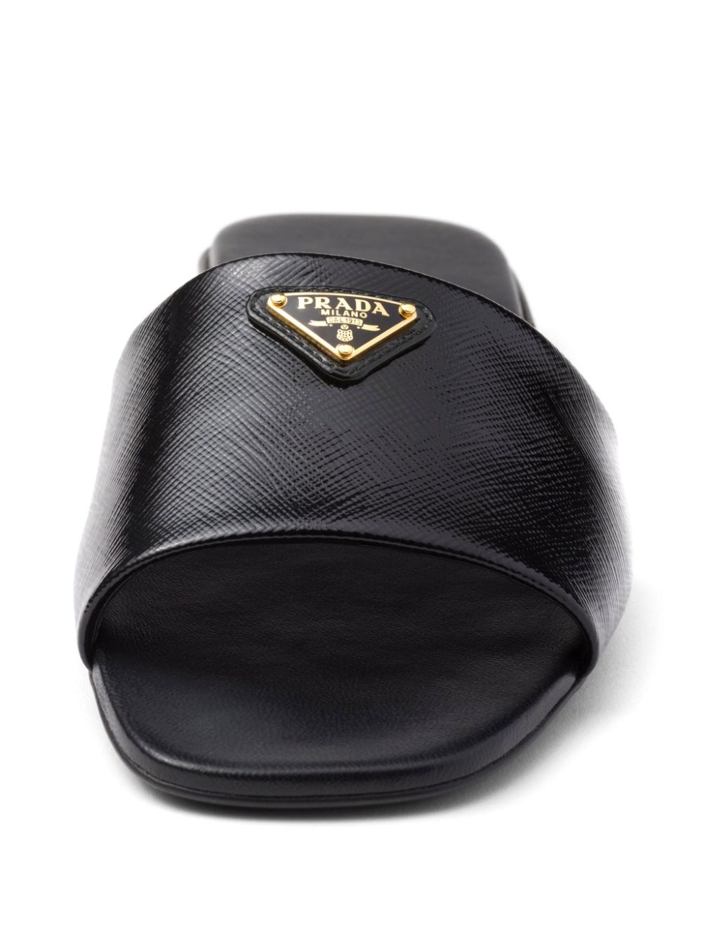 triangle-logo leather slides - 6