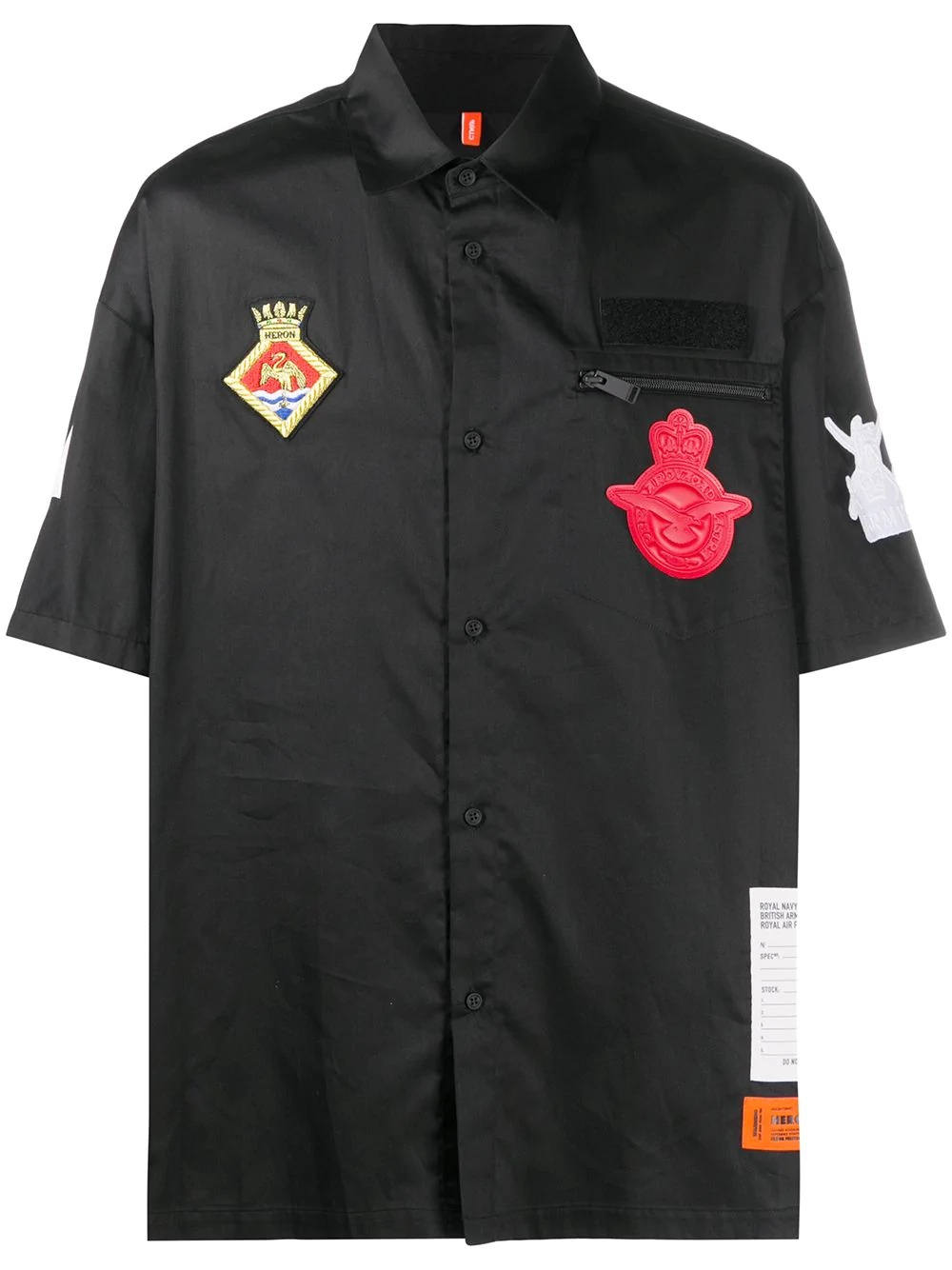 logo patches oversized shirt - 1