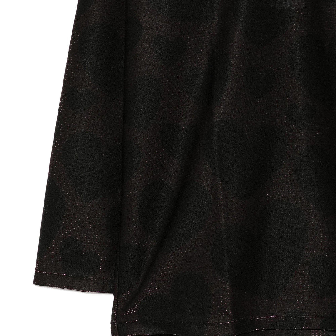 Heart Print Sparkling Long Sleeve T-Shirt - 3