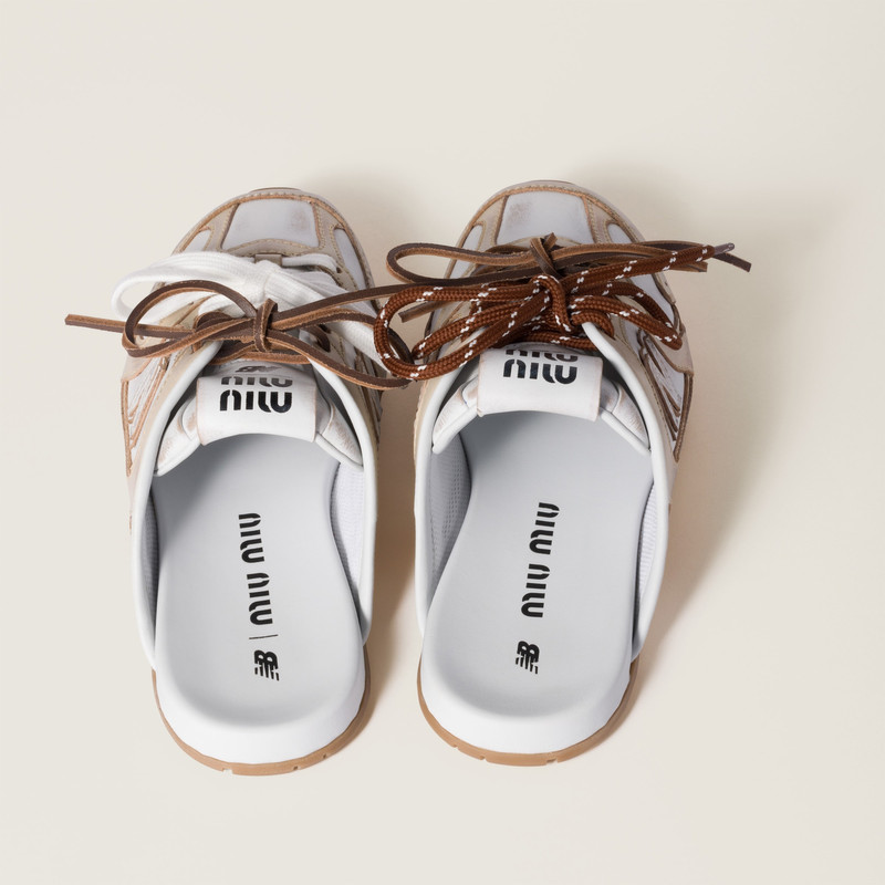 Miu Miu New Balance X Miu Miu 530 SL deco calf leather mules outlook