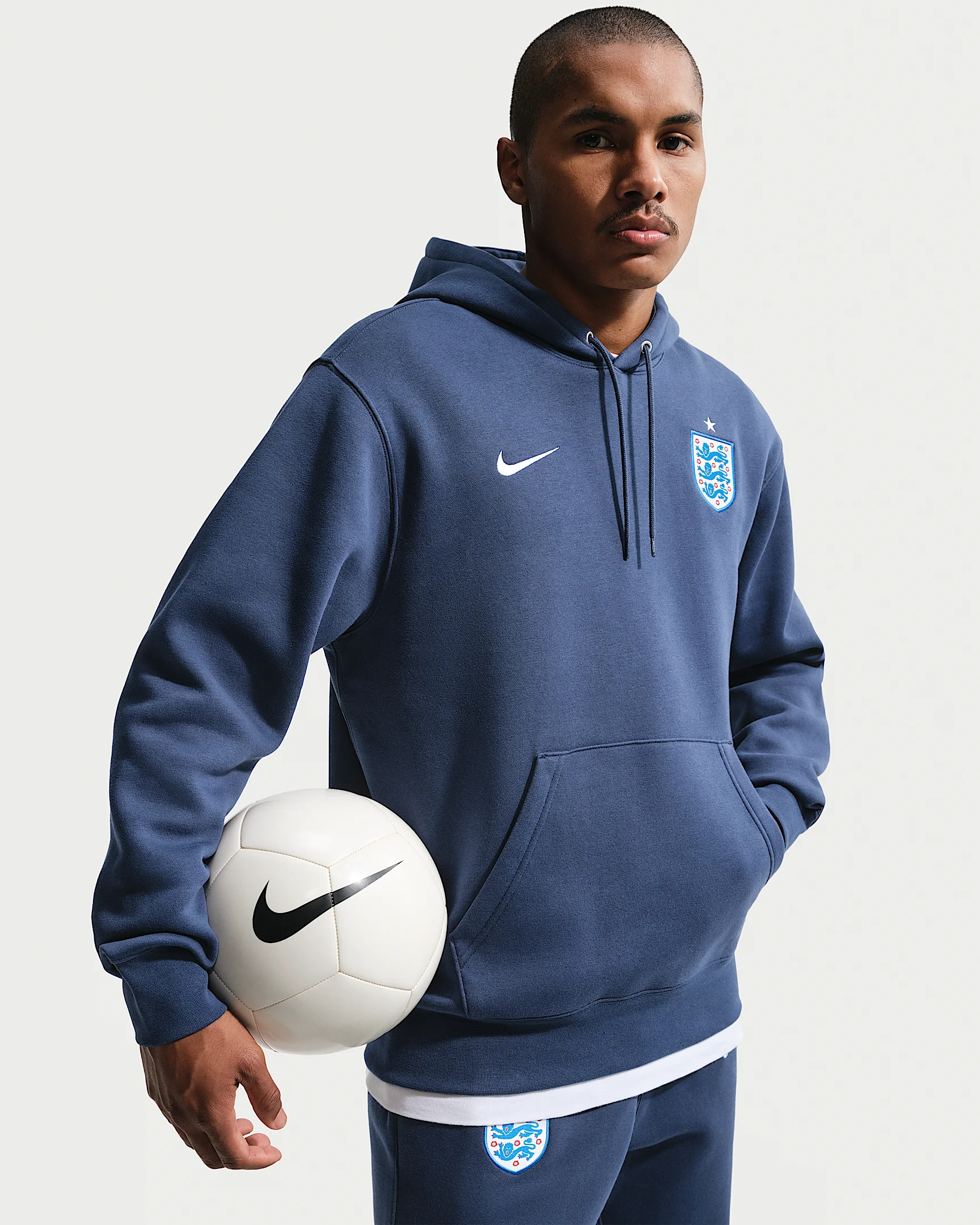 England Club Men's Nike Soccer Pullover Hoodie - 1
