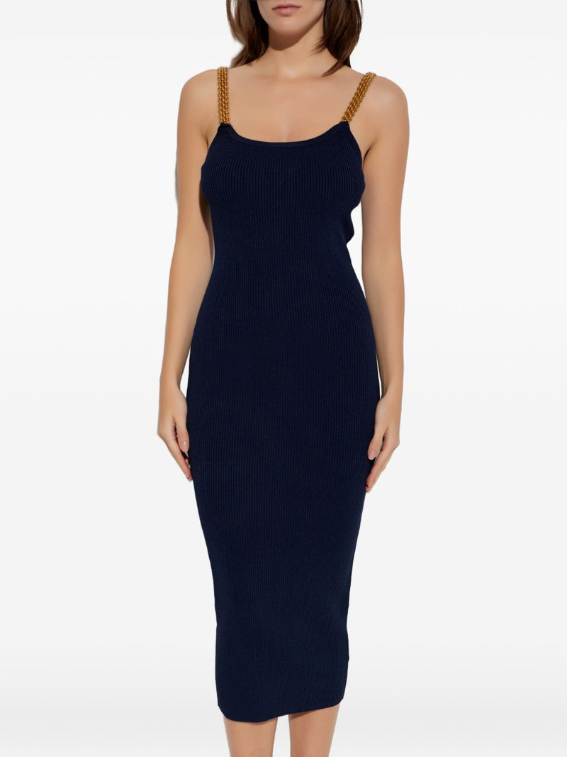 chain-strap ribbed midi dress 3