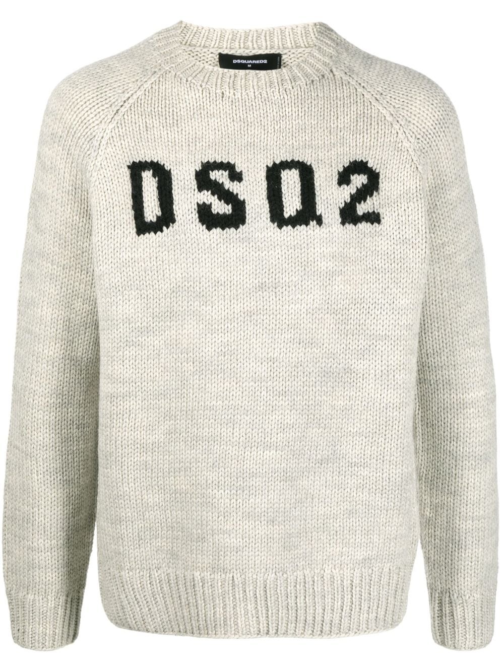 intarsia-knit logo wool jumper - 1
