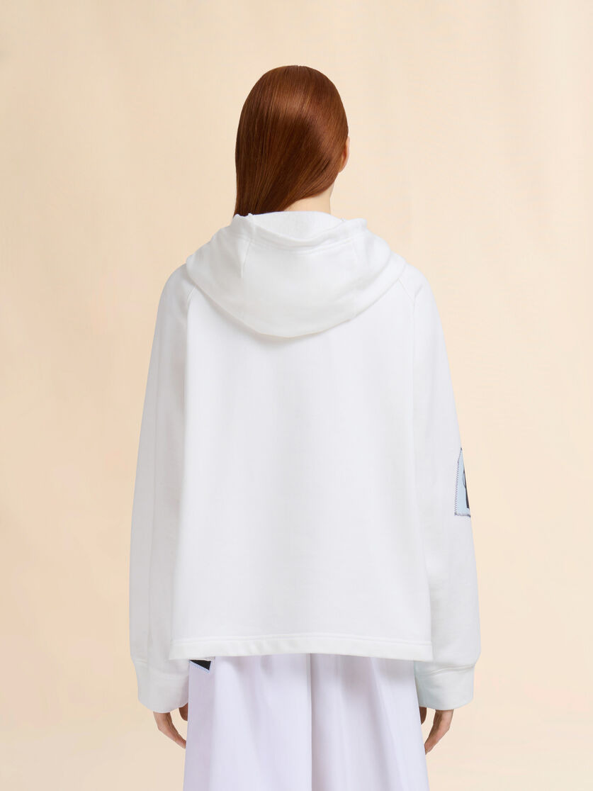 CREAM COTTON HOODIE - 3