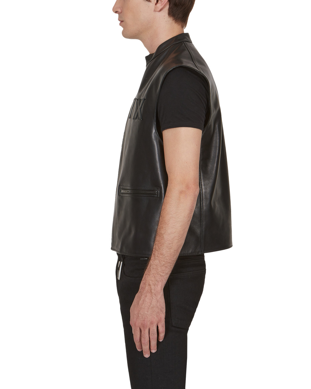 LEATHER LOGO RACER VEST - 4