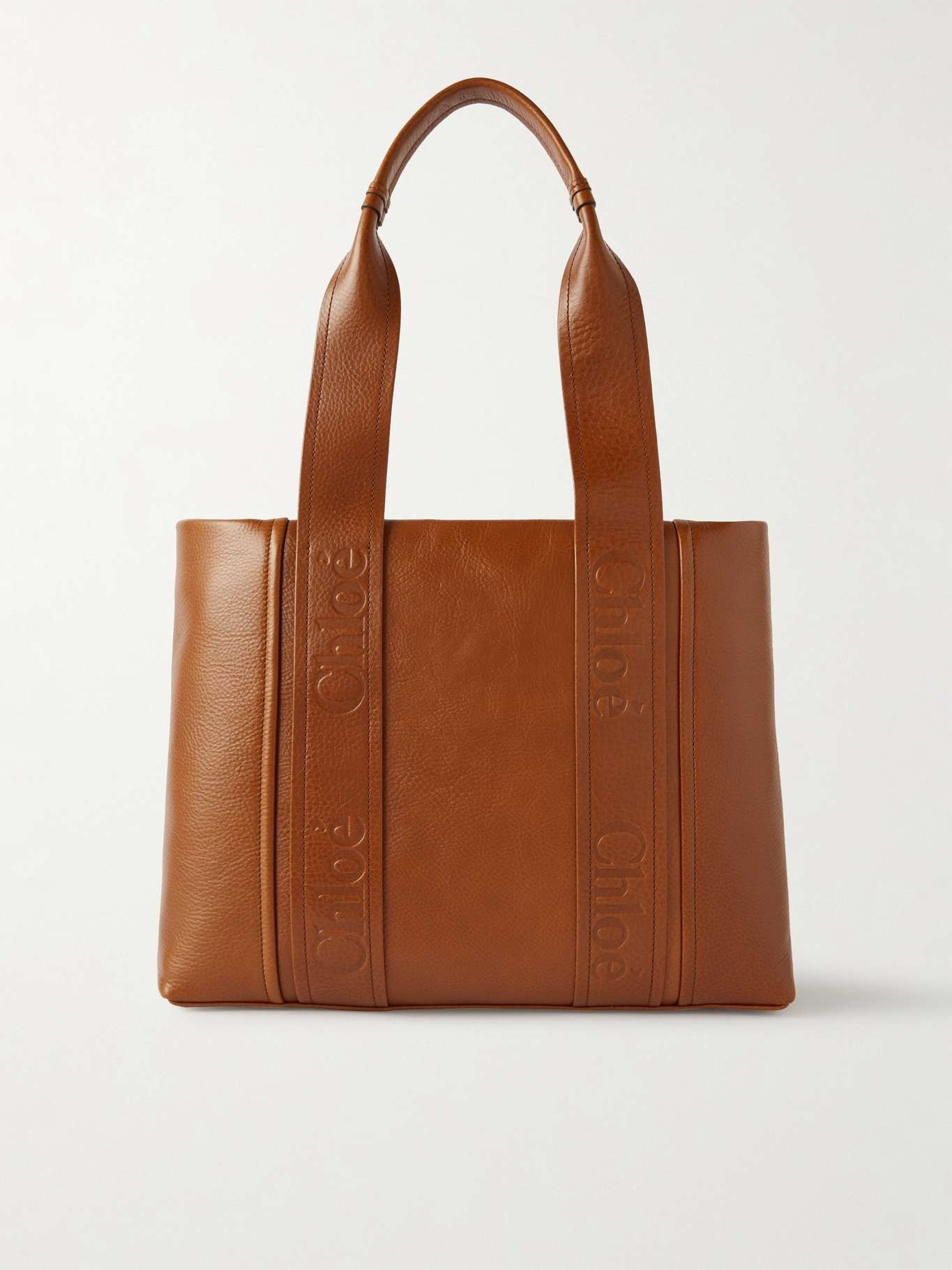Woody textured-leather tote - 1