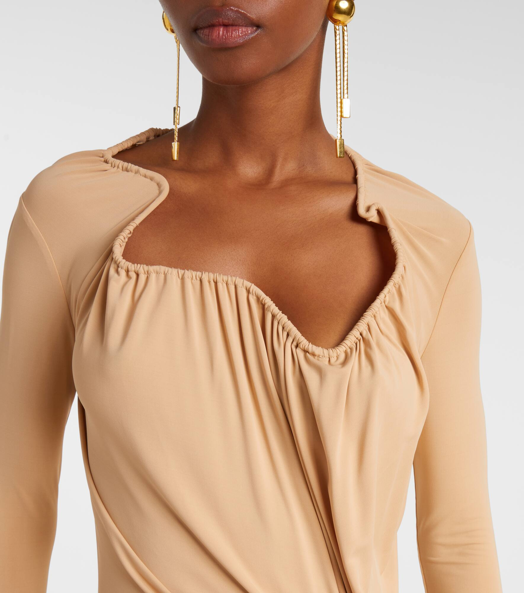 Asymmetric draped gown - 4