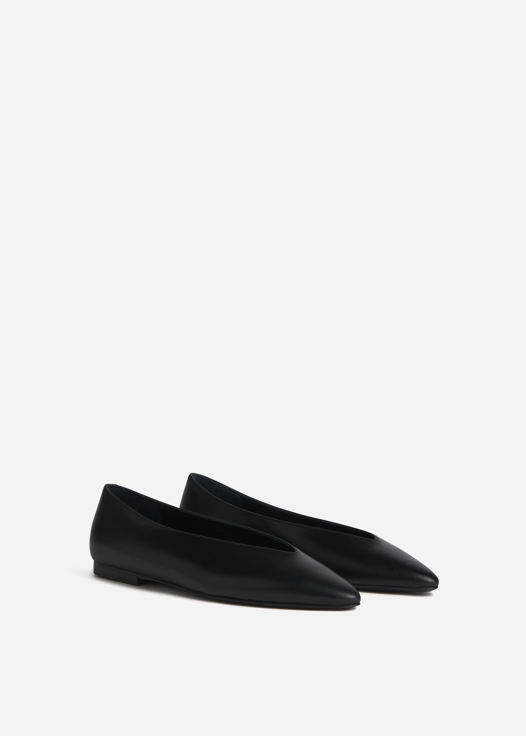 Pointed Ballerina Flat in Black - 2