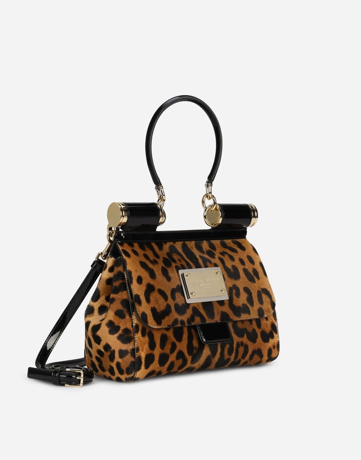 Medium 90s Sicily bag in leopard-print pony hair - 4