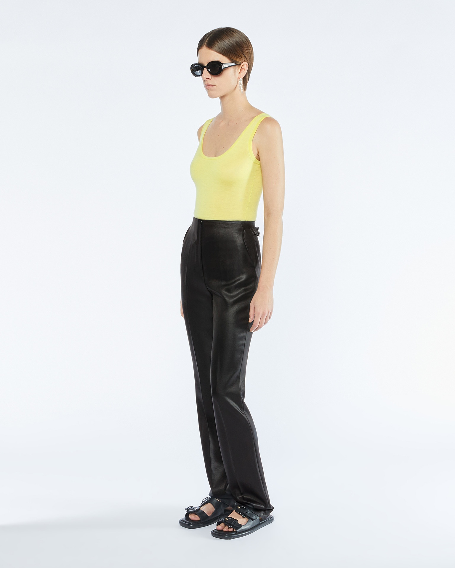 MAURIE - Tailored satin pants - Black - 5