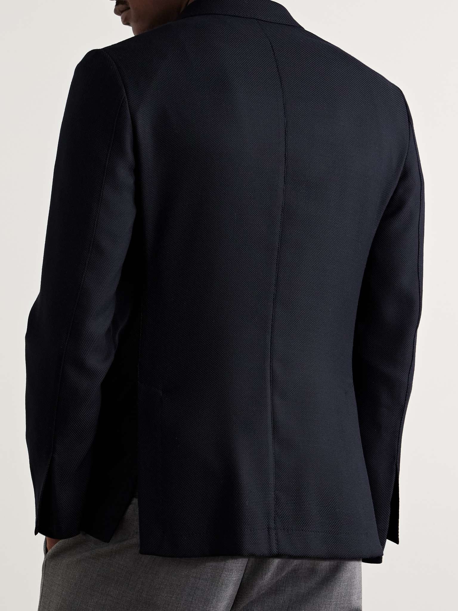 Slim-Fit Wool-Piqué Blazer - 3