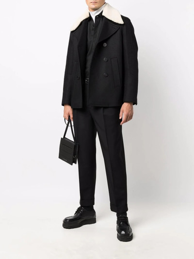 Neil Barrett shearling-collar double-breasted jacket outlook